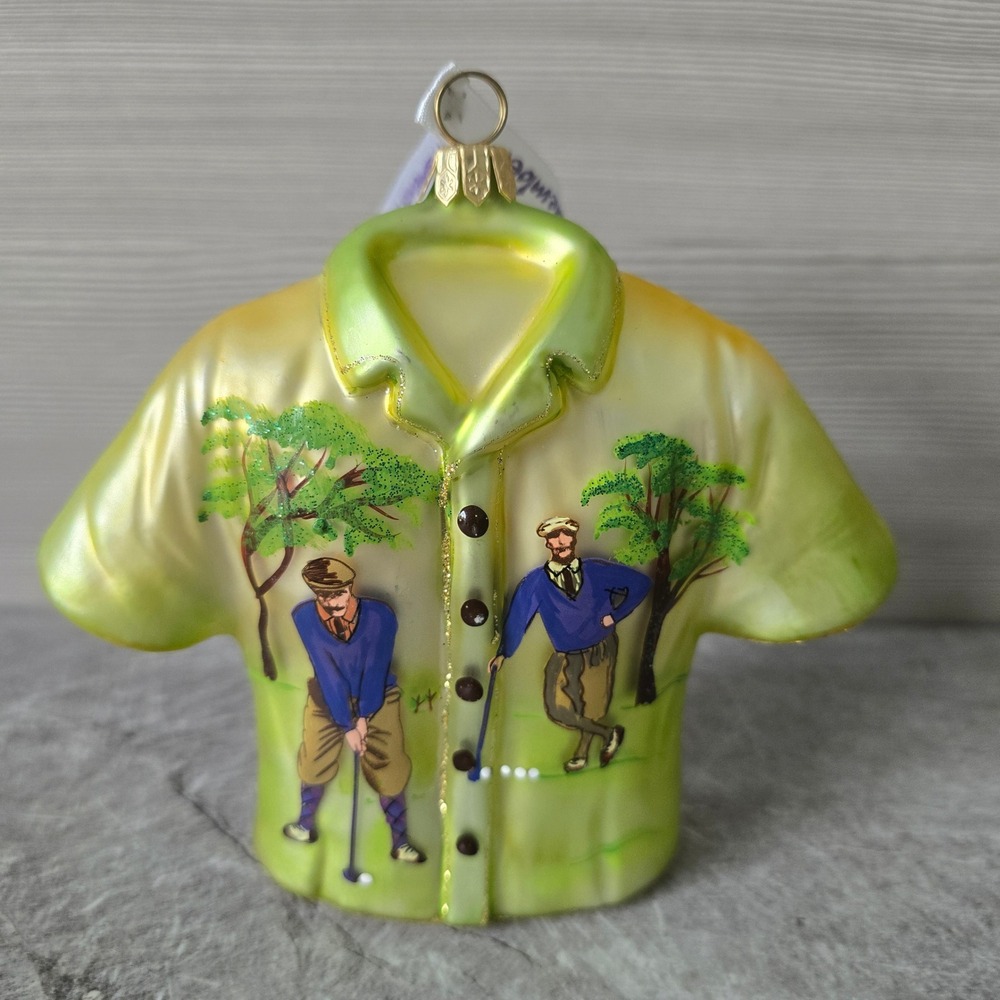 Ornaments to Remember Green Golf Polo Shirt Glass Ornament Limited Ed 353/60